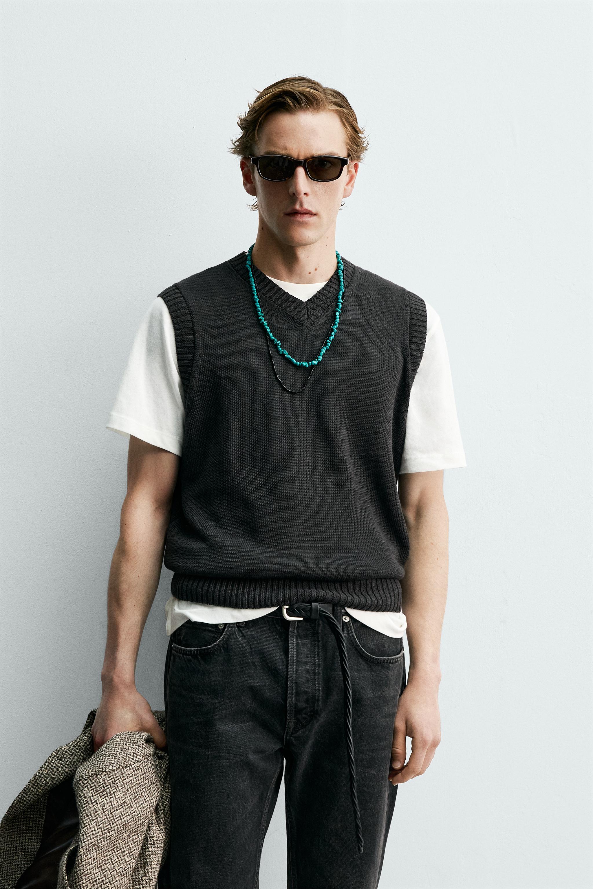 GILET EN MAILLE 100 % LIN AARON LEVINE X ZARA